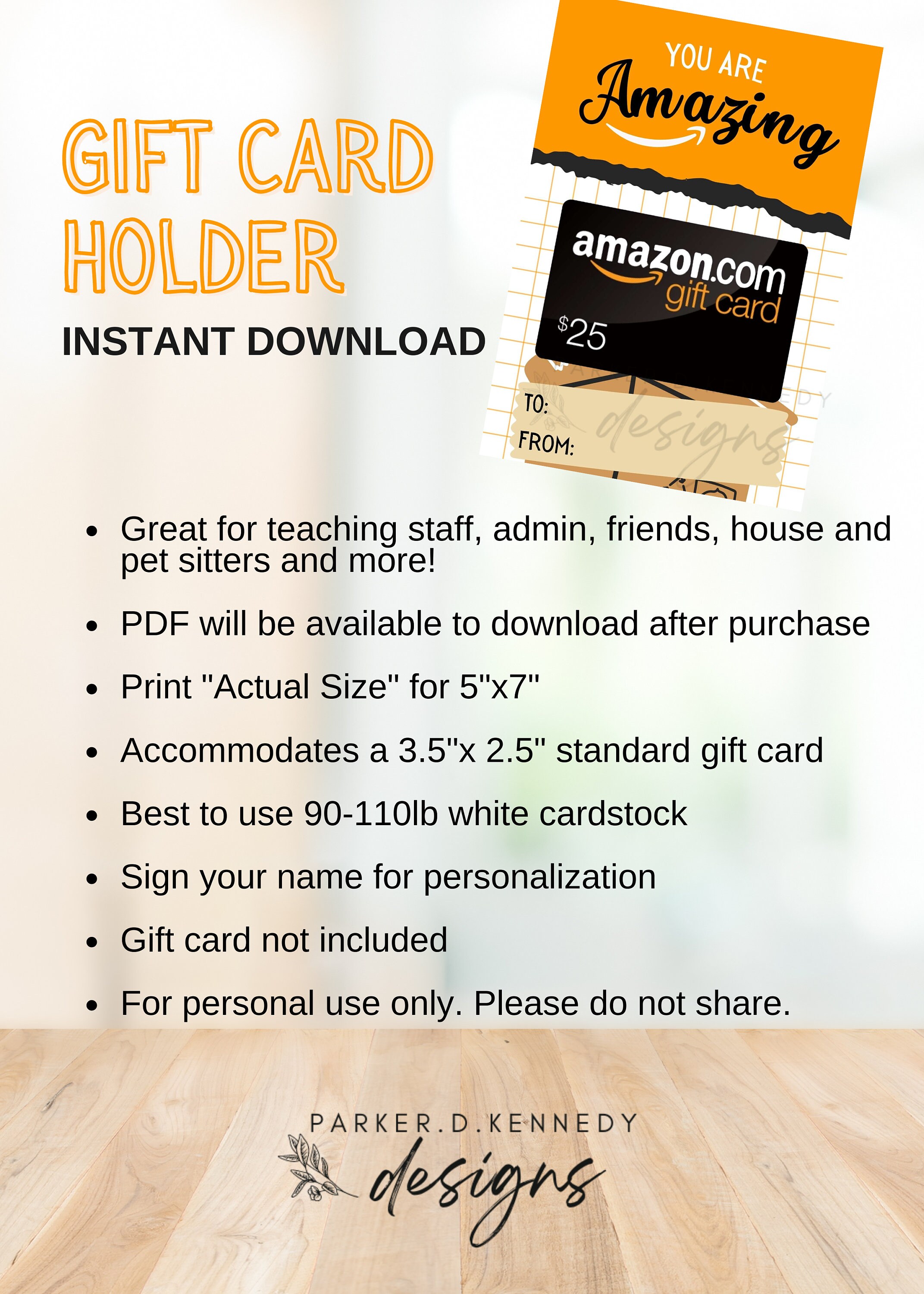 Amazon Gift Card Holder DIGITAL DOWNLOAD - Etsy Amazon Gift Card Holder DIGITAL DOWNLOAD - Etsy