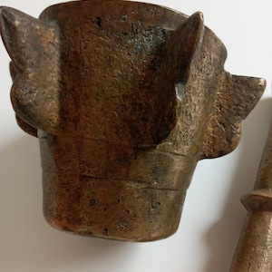 Bronze mortar and pestle, Morocco, 18th century, rare piece