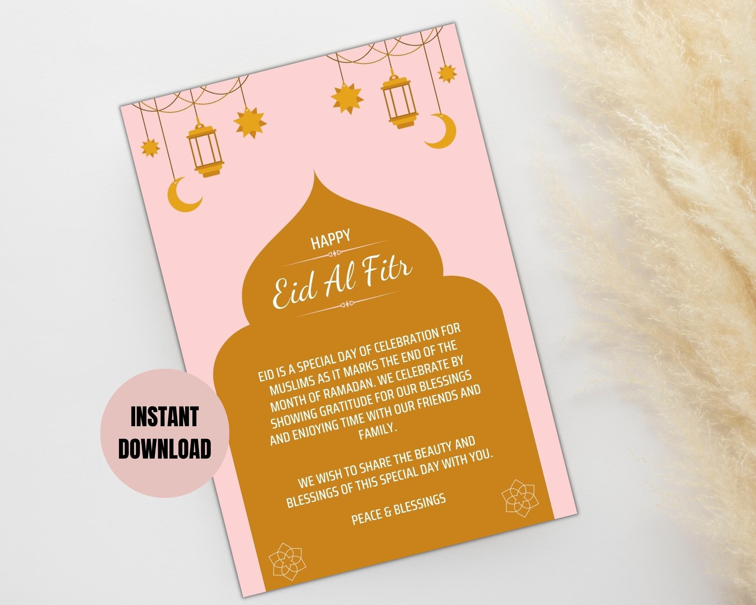 Happy Eid Printable Card Eid Printable Card for Neighbors - Etsy Ireland