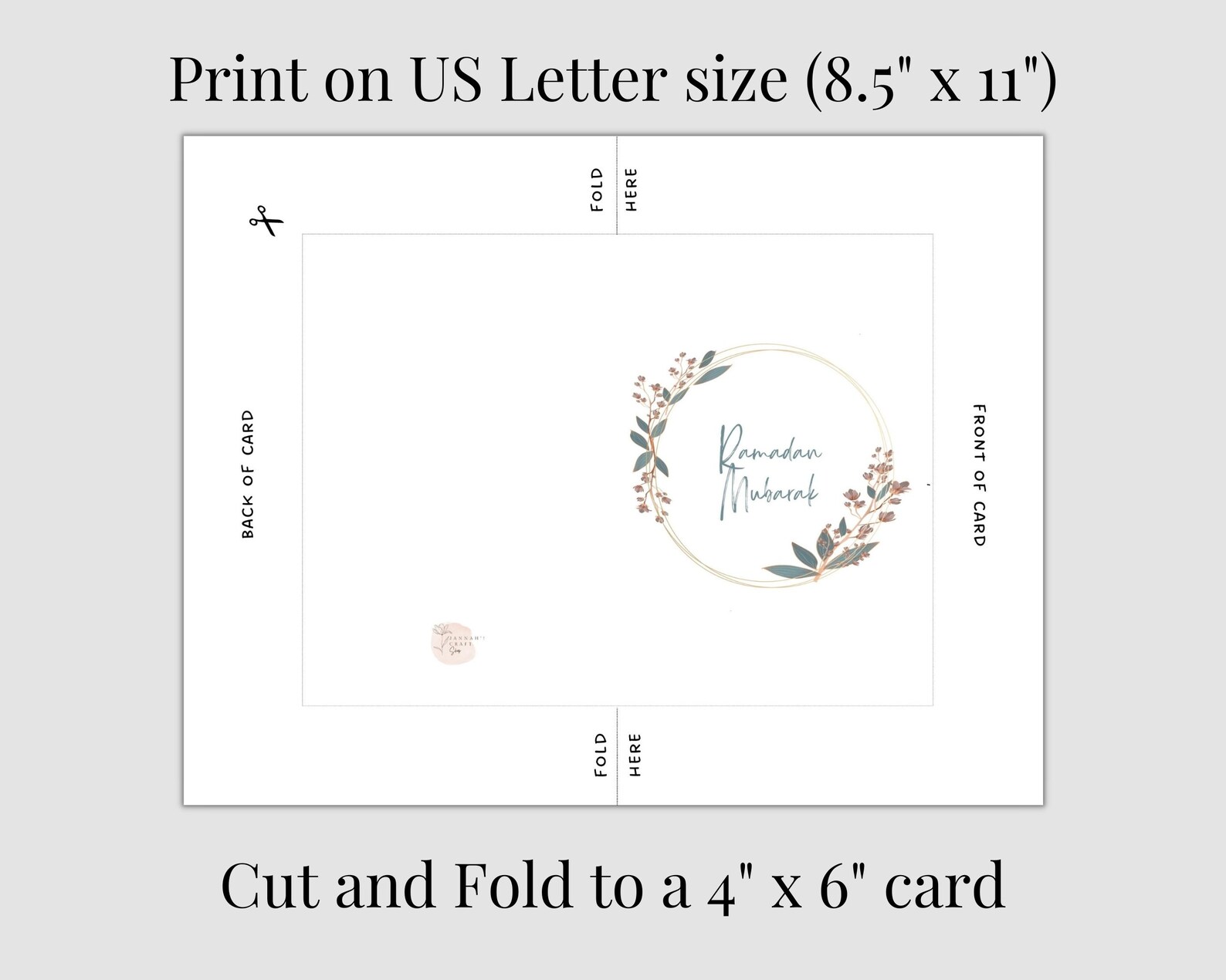Printable 4 X 6 Ramadan Greeting Card, Ramadan Mubarak Card, Digital ...