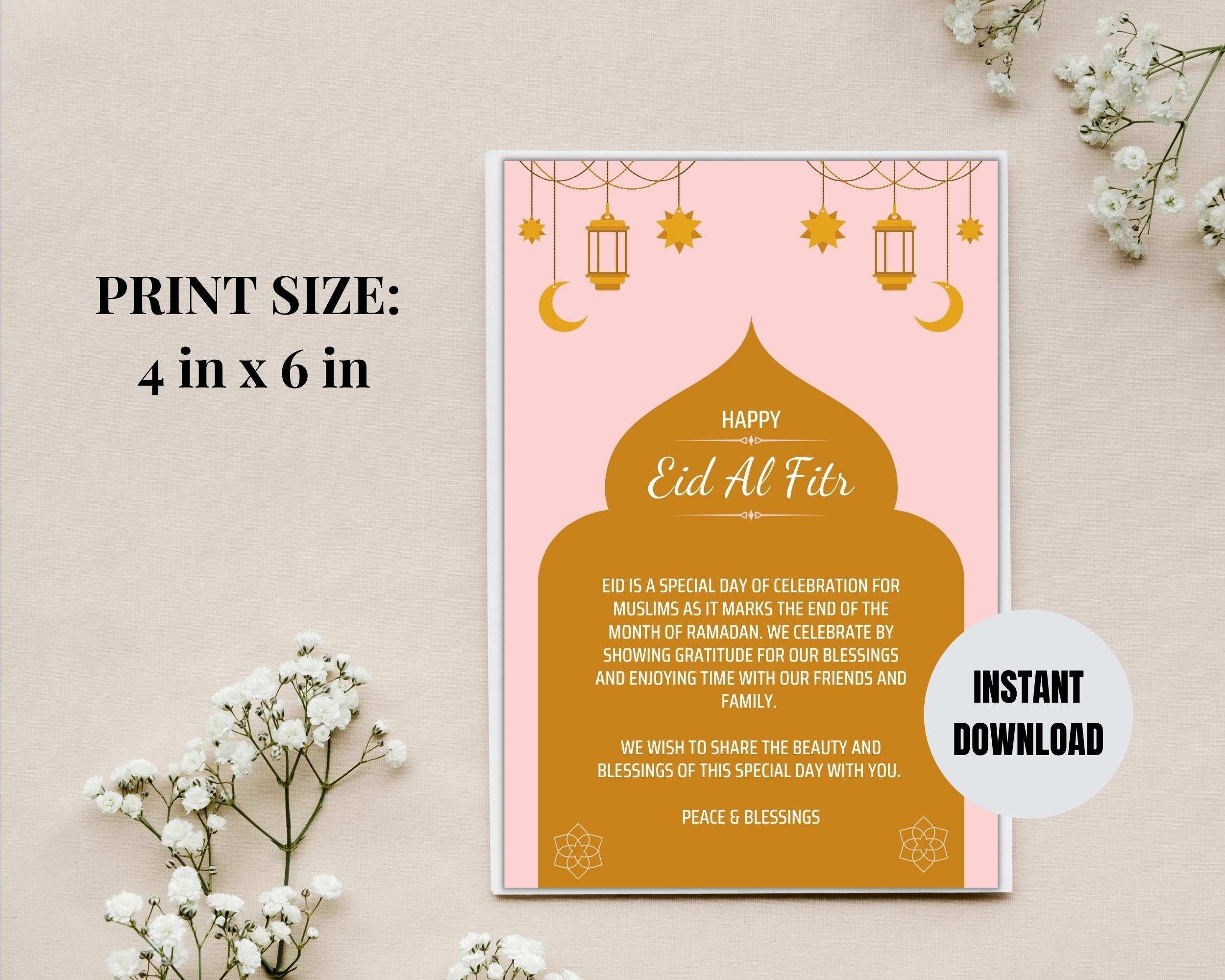 Happy Eid Printable Card Eid Printable Card for Neighbors - Etsy Ireland