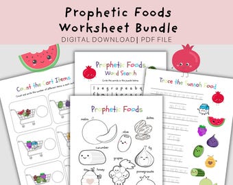 Prophetic Foods Activity Worksheets: Islamic Homeschool Printable (PDF)