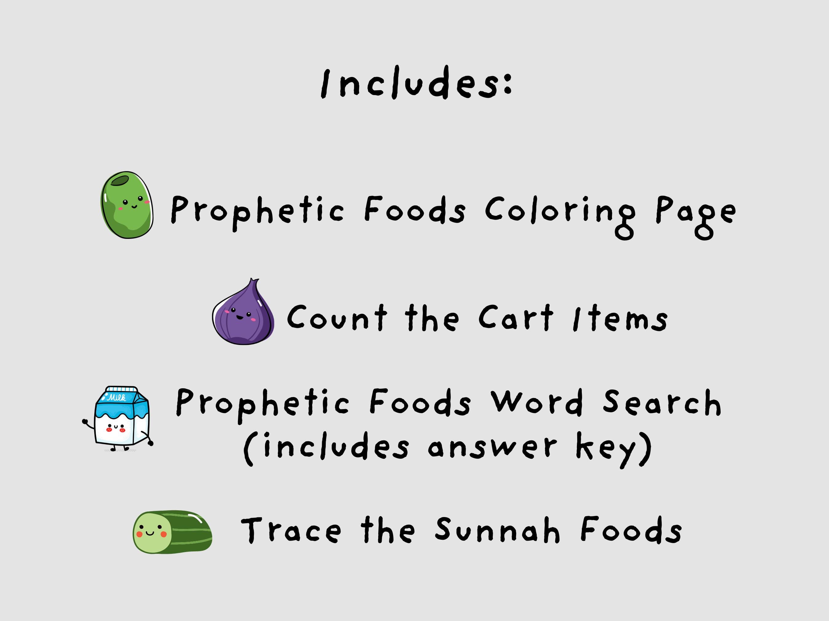 Halal Food Worksheet.pdf Prophetic Foods Activity Worksheets: Islamic Homeschool Printable (PDF ...