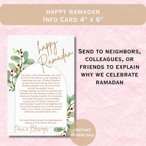 Karte für Nachbarn Freunde Nicht-Muslime Info Karte Ramadan Geschenk Iftar Karte Ramadan Grußkarte neue Muslim Ramadan