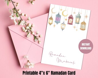 Printable 4" x 6" Ramadan Greeting Card, Ramadan Card, DIgital Ramadan Card, 4x6 Ramadan Card, Ramadan Printable Card, Ramadan