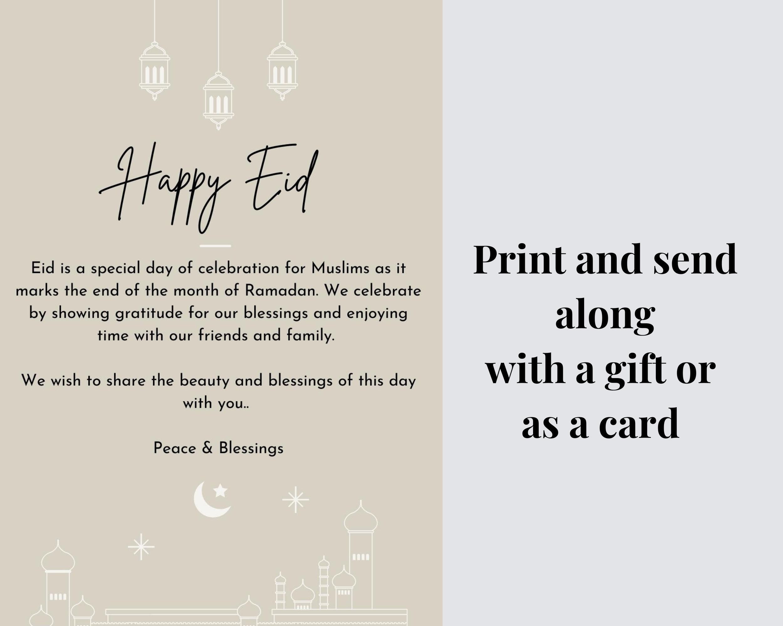 Happy Eid Printable Card Eid Printable Card for Neighbors - Etsy Ireland