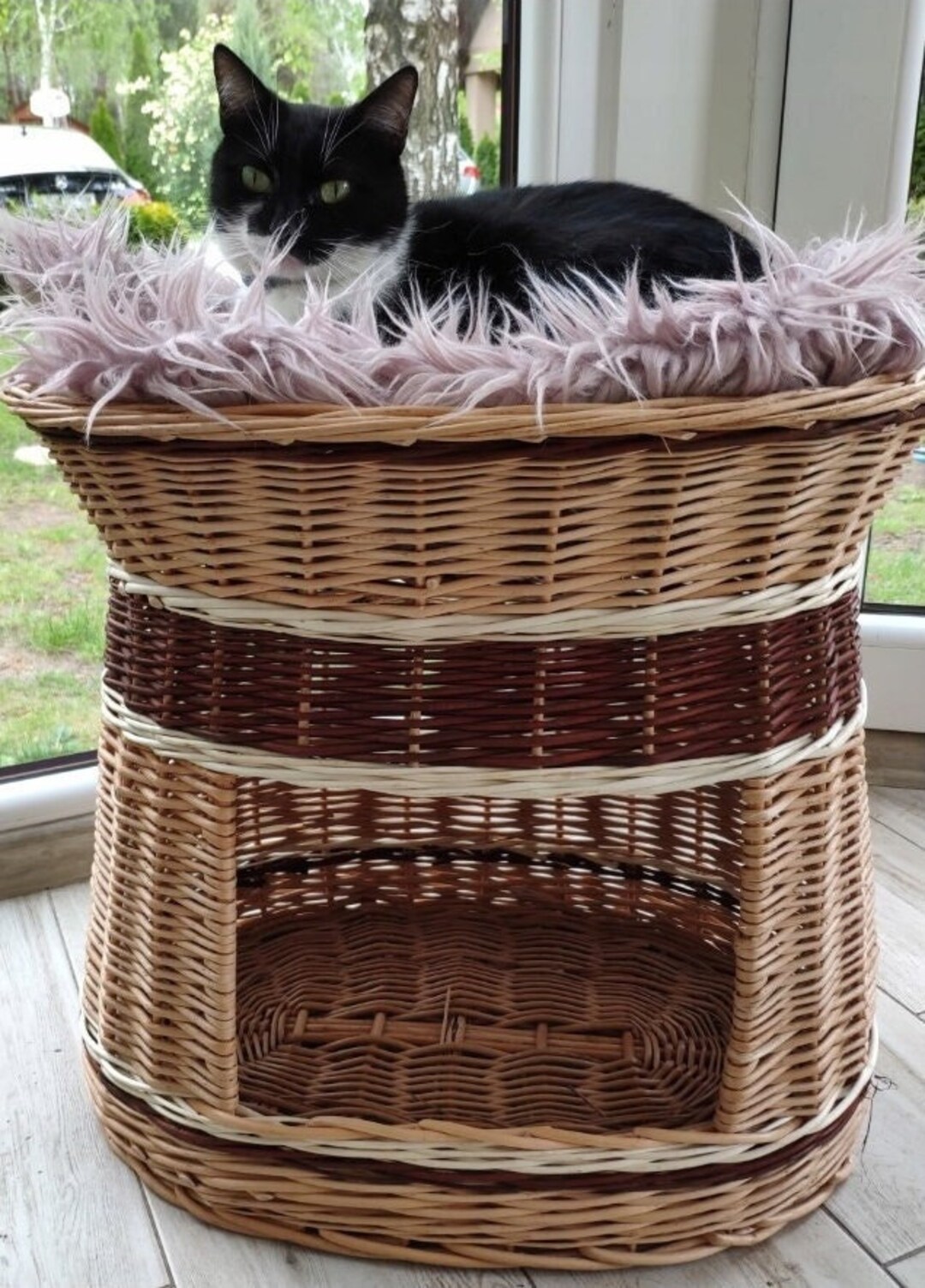 Wicker Cat Bed Cat Bed Basket Woven Basket for Cat Pet Bed Etsy