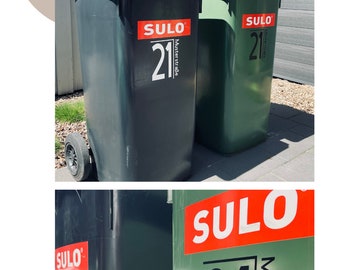 Mülltonnen Beschriftung Aufkleber Design Hausnummer Personalisiert Straße Klebefolie Markierung Abfall Organisation