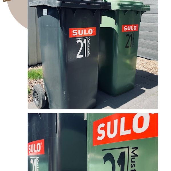 Mülltonnen Beschriftung Aufkleber Design Hausnummer Personalisiert Straße Klebefolie Markierung Abfall Organisation