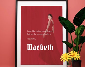 Lady Macbeth Shakespeare Quote Print