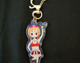 One Piece film RED Nami Acrylic Holo Keychain
