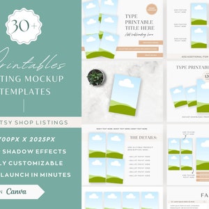 30+ Etsy Listing Mockups | Canva Listing Template | Sell on Etsy | Canva Mockup Templates | Etsy Mockup Bundle | Printable Product Listing