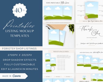 40+ redigerbara utskrivbara Etsy-listningsmodeller | Digital produktmodell | Planeringsmodeller | Canva-pappersmodellmall | A4 PDF-modeller