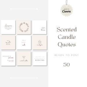 50 Scented Candles Instagram Quotes | Soy Candle Quotes | Editable Candle Quotes | IG Scented Candle Quotes | Ready to Posts Quotes