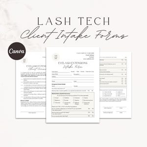 Editable Lash Consent Form, Lash Tech Consent Templates, Lash Client Intake, Eyelash Extension Forms, Esthetician Forms, Lash Intake Forms