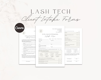 Editable Lash Client Intake Forms, Esthetician Consent Templates (Digital Download)
