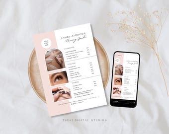 Editable Beauty Salon Price List Bundle | Lash & Brow Tech (Digital Download)