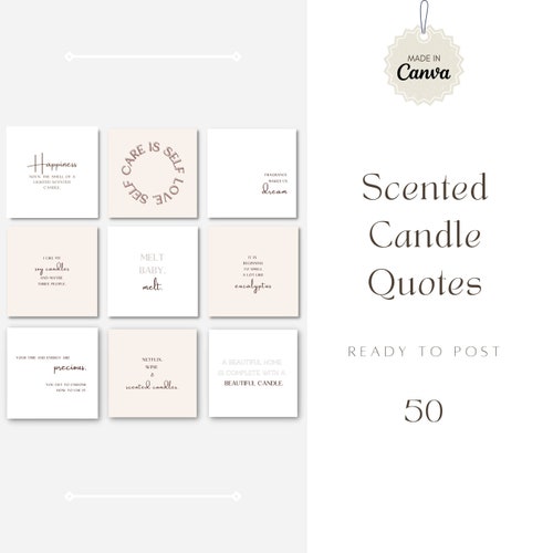 50 Scented Candles Instagram Quotes Soy Candle Quotes Etsy