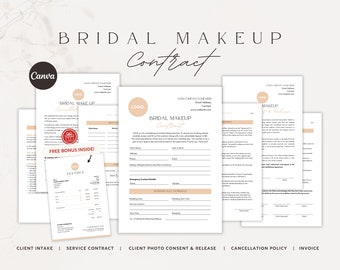 Bridal Makeup Artist Contract Template | Editable Bridal Makeup Contract | Professional Bridal Makeup Agreement |  Bridal Makeup Forms