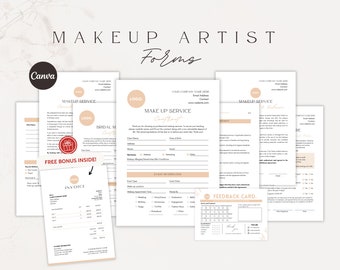Makeup Artist Bundle Forms | Makeup Contract Agreement | Professional MUA Forms | Bridal MUA Contract | Documents for Makeup Artist