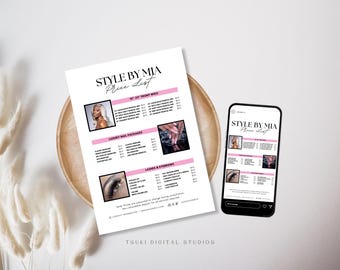 Editable Wig Salon Price List | Beauty Business Template (Digital Download)