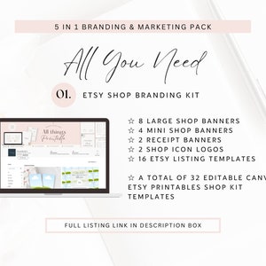 Etsy Printable Shop Bundle Digital Templates for Printables Etsy ...