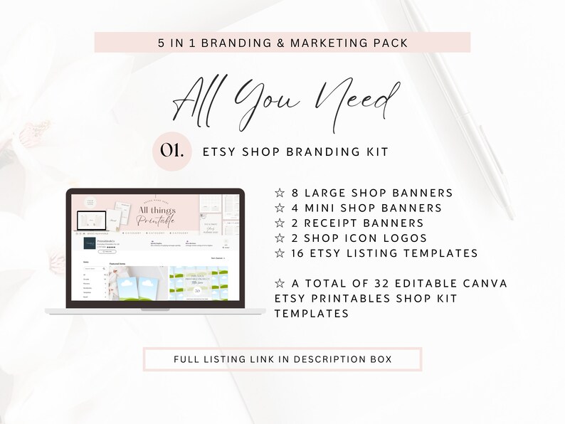 Etsy Printable Shop Bundle Digital Templates for Printables Etsy Printable Listing Mockups Canva