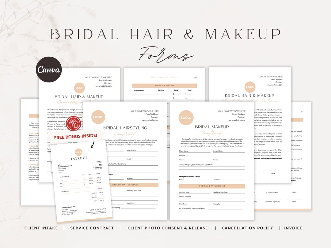 Bridal Hair Makeup Contract Template Bridal Hair Contract Bridal Bridal Hair Makeup Contract Template Bridal Hair Contract Bridal