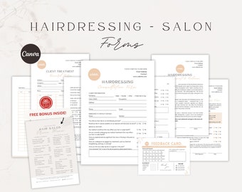 Hair Stylist Client Forms – Salon Consent, Treatment Record (Digital Download)