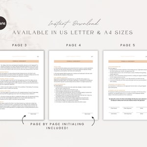 May include: Three pages of a printable document titled "Terms & Agreement" with headings for "Terms & Conditions", "Client Responsibilities", and "Agency Responsibilities". The document includes sections for client and agency signatures.