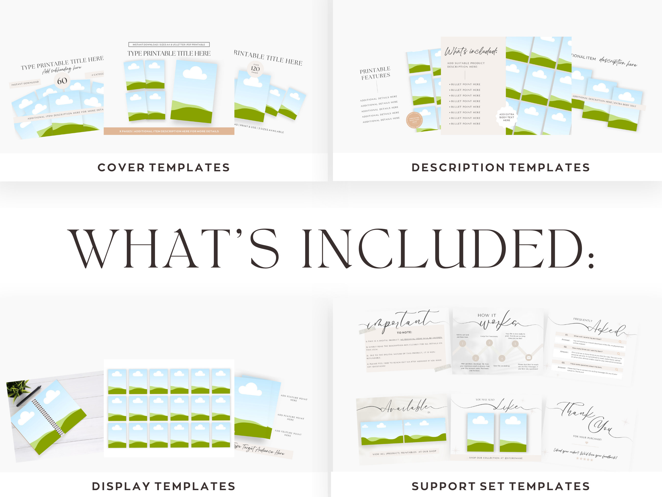 40+ Editable Printables Etsy Listing Mockups | Digital Product Mockup ...