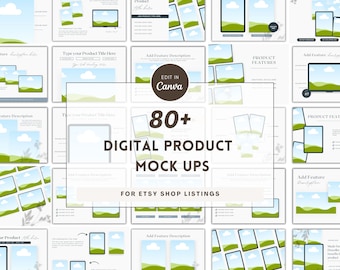 80+ digitala produktlistningsmodeller | Notion mockupmallar | Digitala mallar mockuppaket | Digitala mockups