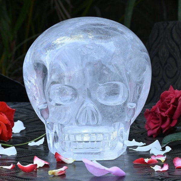 Large Skull Clear Quartz Skull Carved Skull | Crystal Quartz Skull/Crystal Haling/Crystal Skull Sculpture/Mineral specimen/Decor Gift 3.1kg
