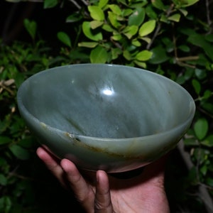 Hand Carved Aventurine Crystal Bowl: 7-inch Gemstone Bowl