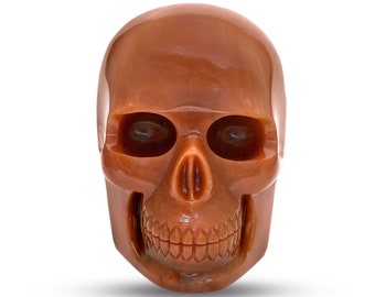 Hand-Carved Red Aventurine Skull: Spiritual Gemstone Decor (1.8kg)