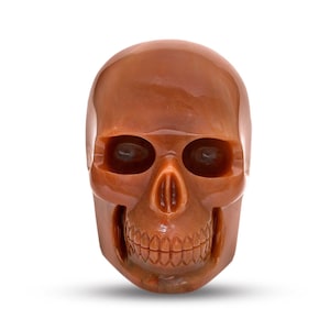 Red Aventurine Skull. Spiritual Serenity Skull, Hand-carved Skull, Gemstone Skull Ornament, Unique Skull Statue, Calming Home Decor, 1.8kg
