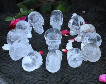 13 Crystal Skulls, Natural Crystal Skull, Crystal Skull Carved, Crystal Skull Healing, Crystal Skull Altar Set, Energy Cleansing Skulls,