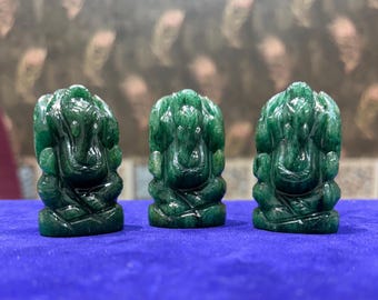 Green Avanturine Ganesha Statue: Divine Energy for Meditation
