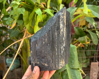 Large Raw Black Tourmaline Crystal, Natural Protection Stone