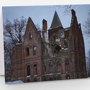Mansión abandonada 5x7 Tarjetas de felicitación