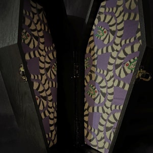 Black Coffin Box with Tiny Skulls & Bones