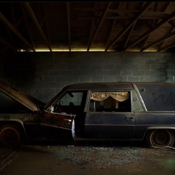 Abandoned Hearse Canvas Print