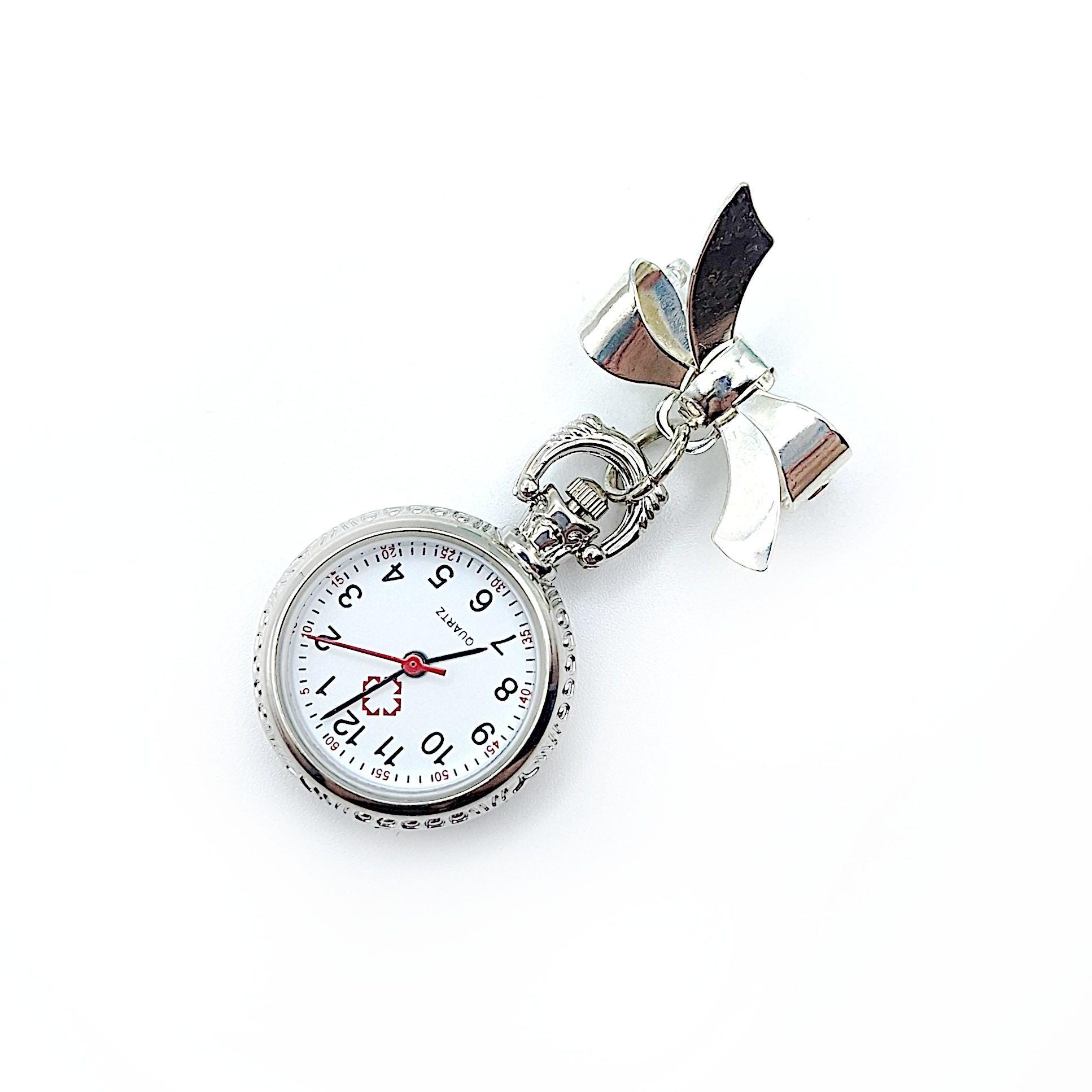 Nurses Watches Fob Watch Victorian Style Fob Watch, Bow Brooch W