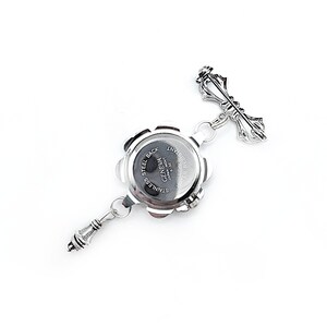 Victorian Style Swirls Fob Watch Brooch w/ Ornate Drop Ornament- Watch Pin, Bow Brooch Watch, Lapel Watch Pin, Nurse Brooch (Gold or Silver) image 10