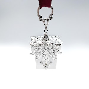 Hi-polymer Eraser Embellished w/ Metal Filigree & Ornate Hanging Ring for Chatelaine or Necklace- Chatelaine Pencil Accessory