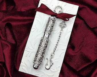 Vintage Style Filigree Embellished Needle Case for Chatelaine or Pendant- Sewing Chatelaine, Sewing Needle Case, Quilter, Vintage Embroidery