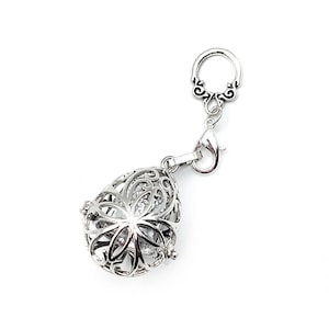 Silver Filigree Thimble Cage Pendant/ Diffuser Locket for Chatelaine + Necklace Chain- Thimble Holder, Sewing Chatelaine Tools, Aromatherapy