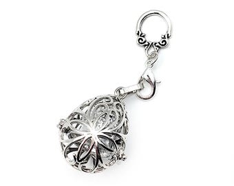 Silver Filigree Thimble Cage Pendant/ Diffuser Locket for Chatelaine + Necklace Chain- Thimble Holder, Sewing Chatelaine Tools, Aromatherapy