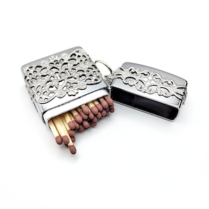 Vintage Silver Match Box Holder - Etsy
