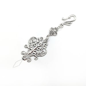 Silver Filigree Embellished Fine Wire Needle Threader for Chatelaine or Pendant- Hand Sewing, Seamstress Gift, Sewing Chatelaine Tools